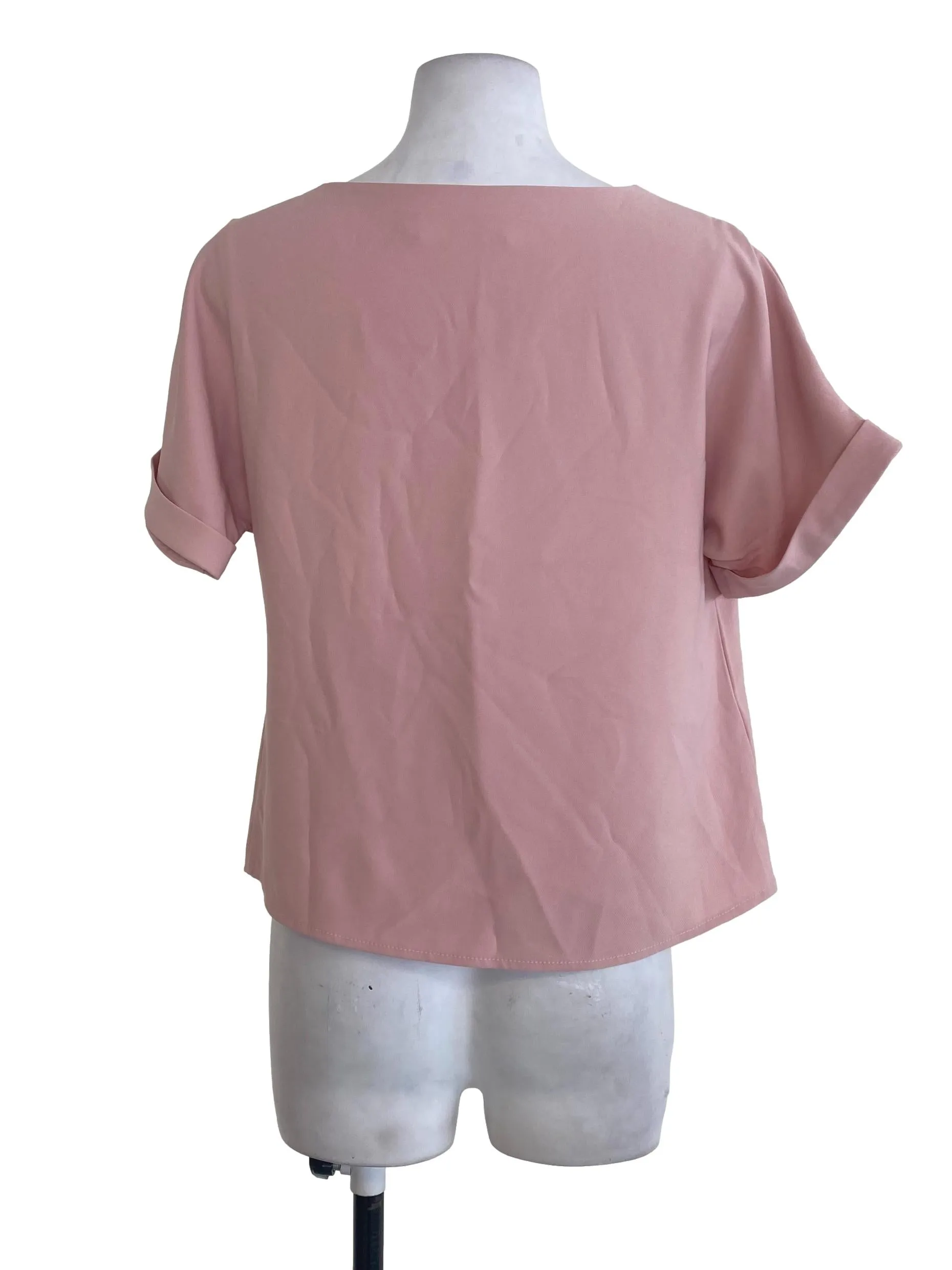 Pink V Neck Blouse