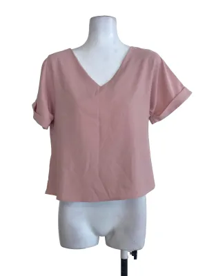 Pink V Neck Blouse