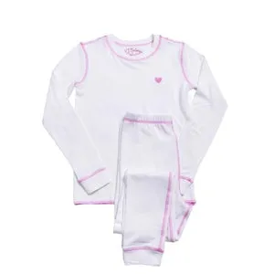 PJ Salvage Kiss Me Goodnight Big Kids Lounge Set - Ivory