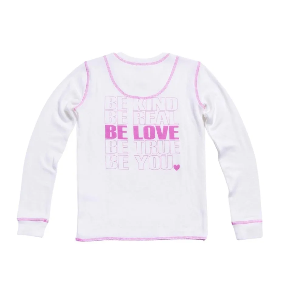 PJ Salvage Kiss Me Goodnight Big Kids Lounge Set - Ivory