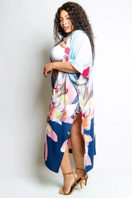 Plus Size Gorgeous Floral Kimono Robe