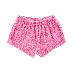 Plush Shorts | Pink Leopard
