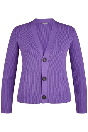 PURPLE BUTTONED CARDIGAN
