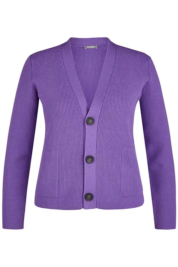 PURPLE BUTTONED CARDIGAN