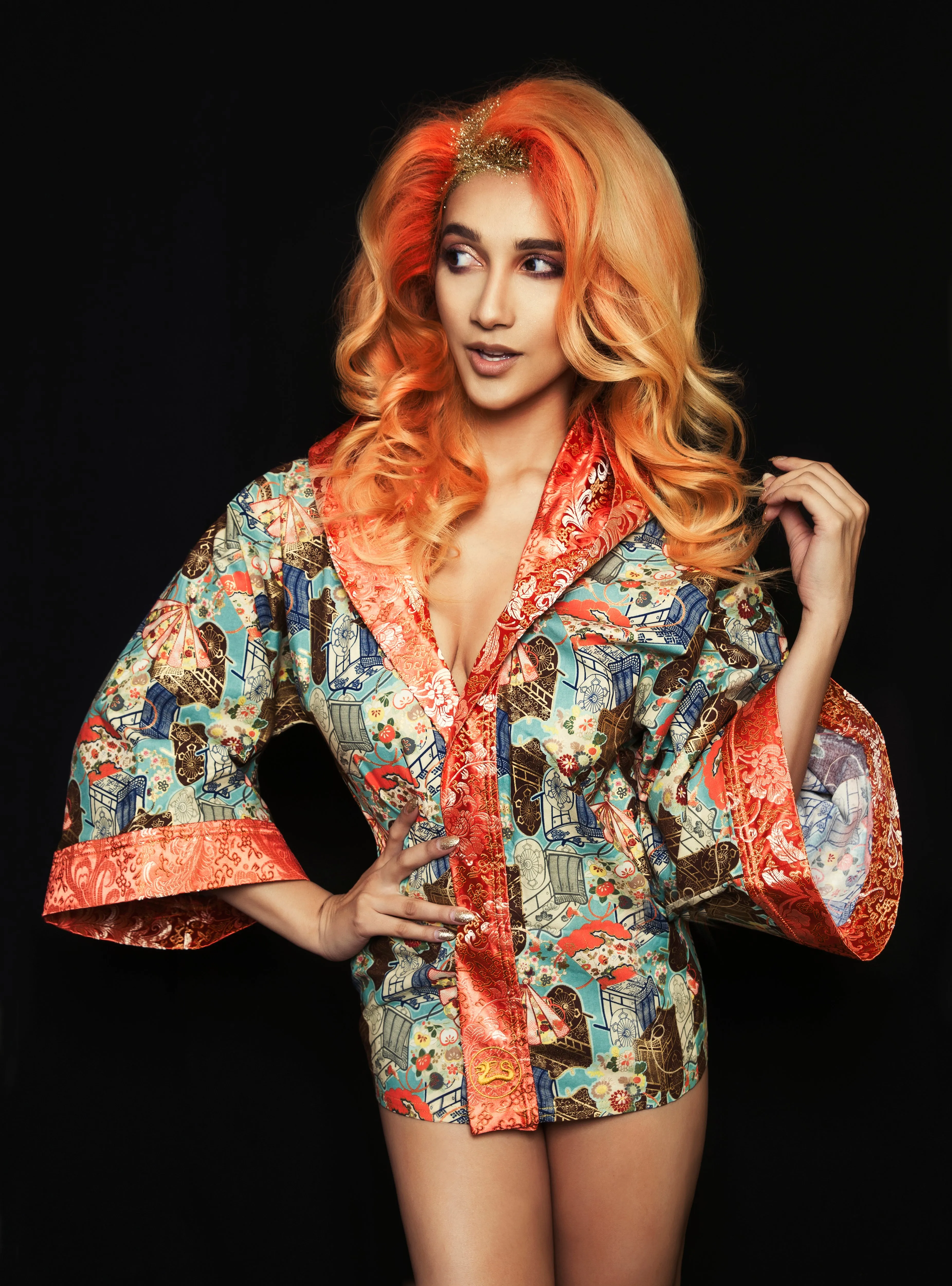 "Floral Rickshaw" Kimono Hipster
