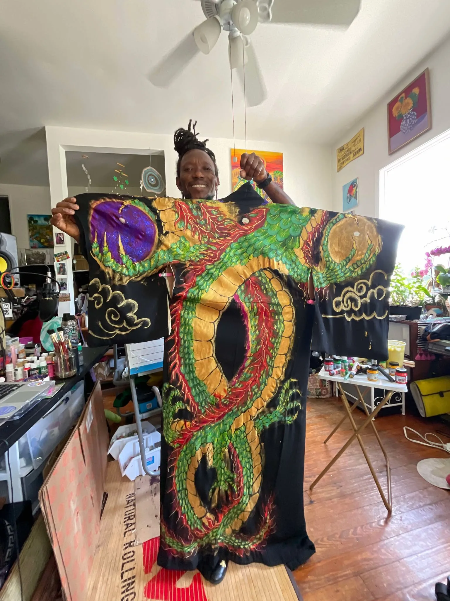 "Lucky Dragons"- by DonRasta Rseenal - Kimono Zulu Reimagined Vintage Kimono Artist Collaboration