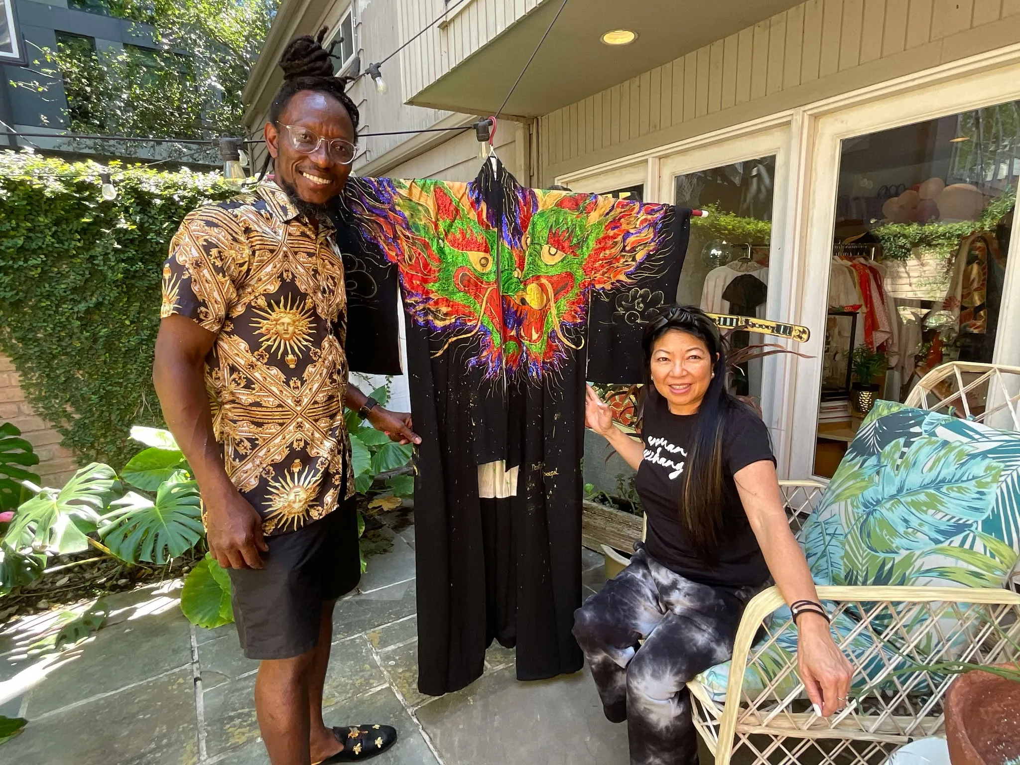 "Lucky Dragons"- by DonRasta Rseenal - Kimono Zulu Reimagined Vintage Kimono Artist Collaboration