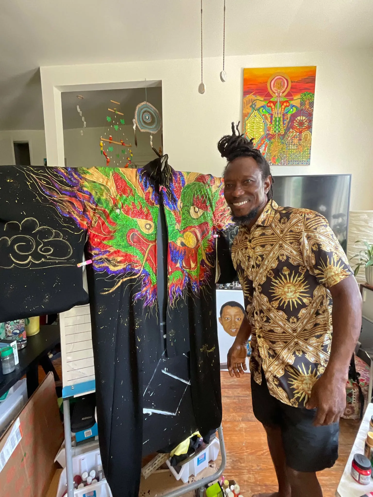 "Lucky Dragons"- by DonRasta Rseenal - Kimono Zulu Reimagined Vintage Kimono Artist Collaboration