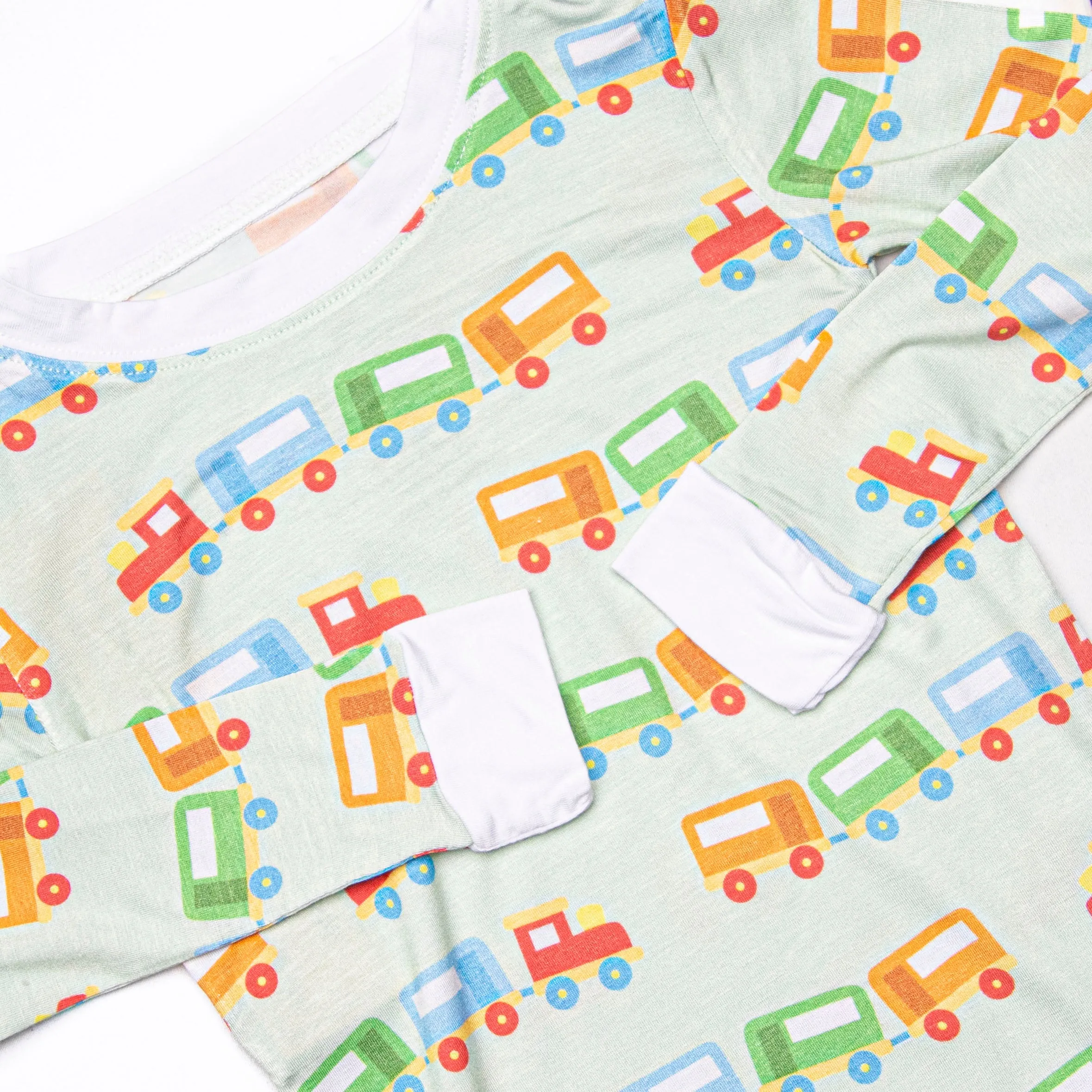 Railcar Rest Bamboo Pajama Set, Green