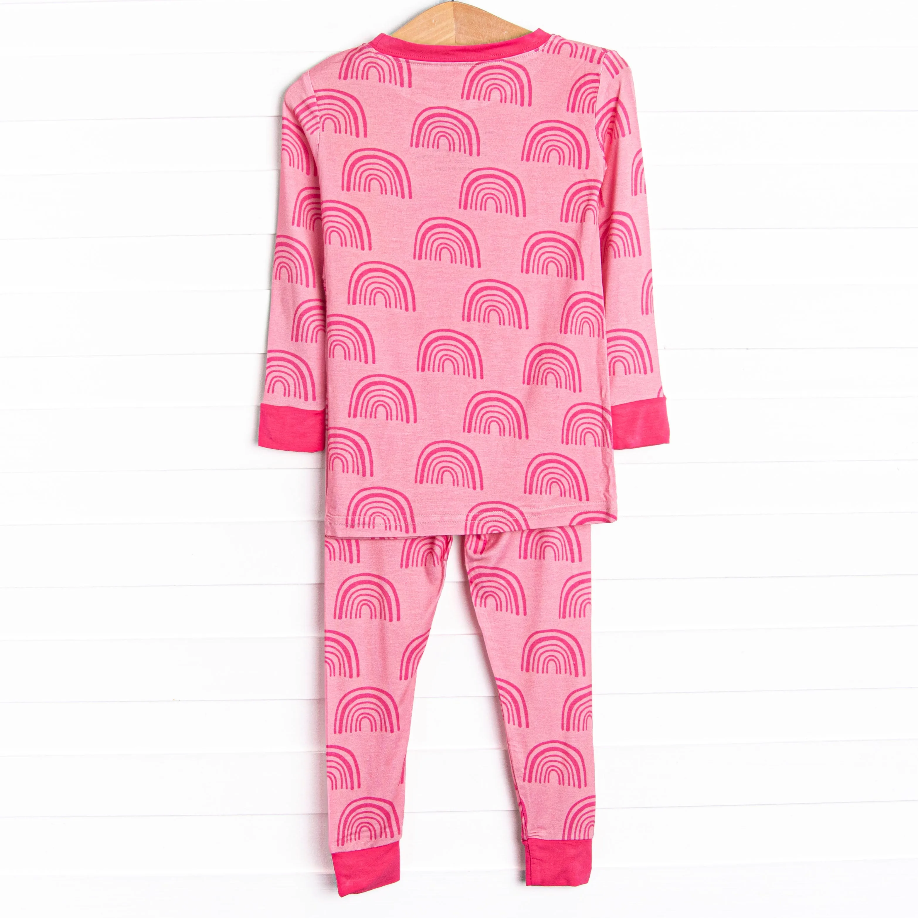Raspberry Rays Bamboo Pajama Set, Pink