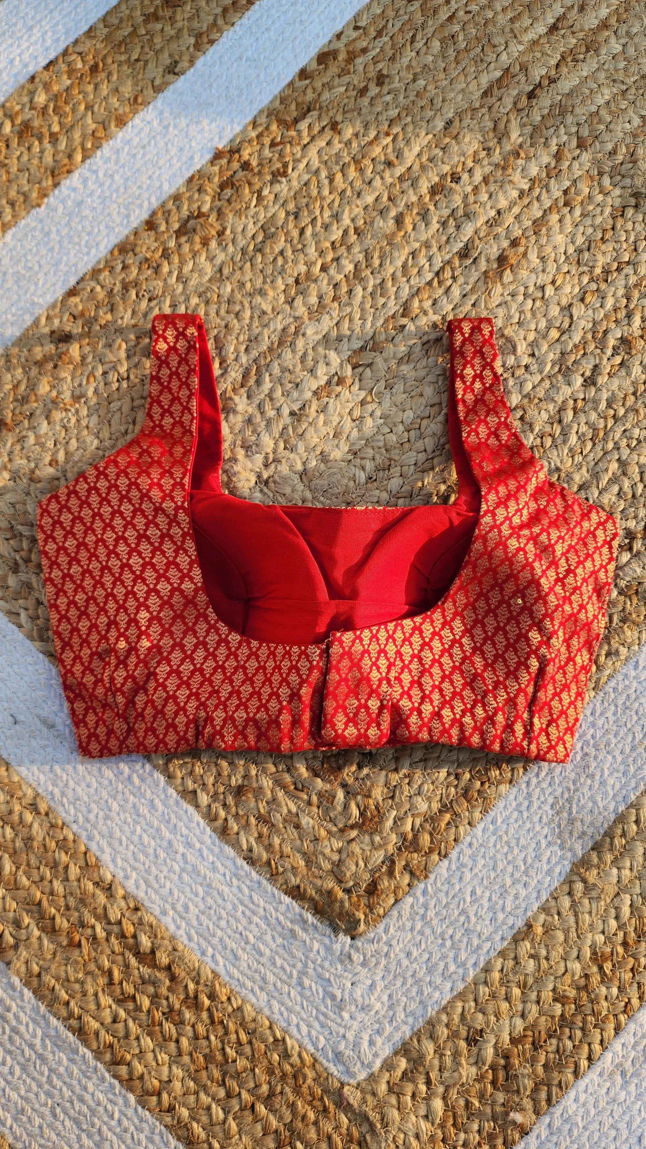 Red Brocade  Blouse