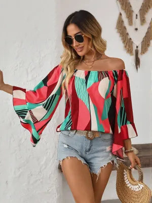 Red Off-Shoulder Flowy Top