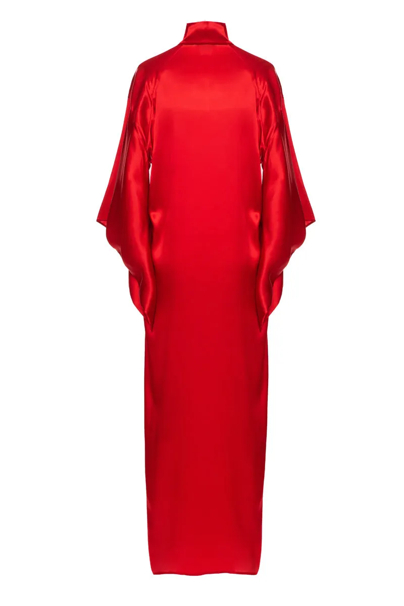 Red Silk Kimono robe