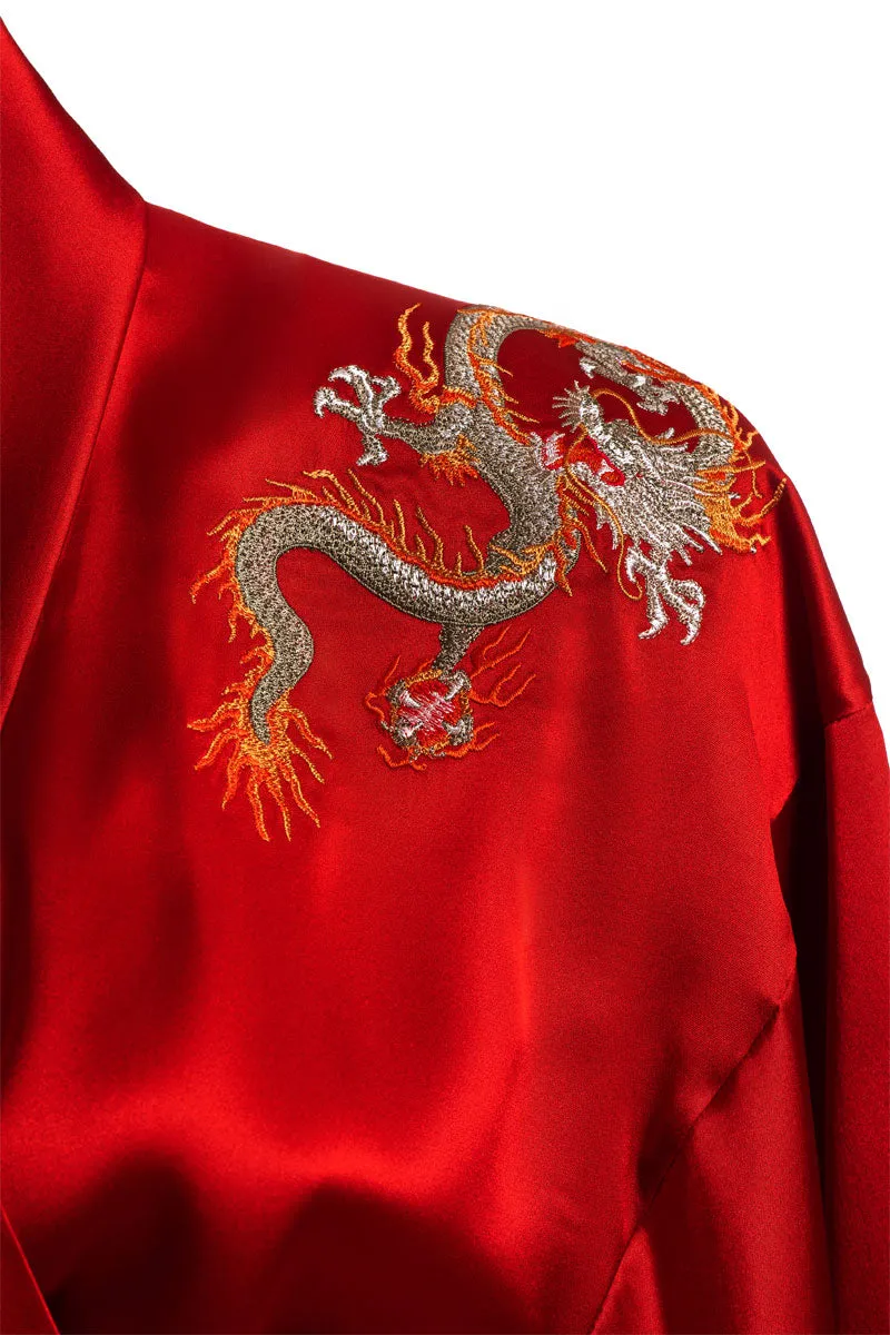 Red Silk Kimono robe