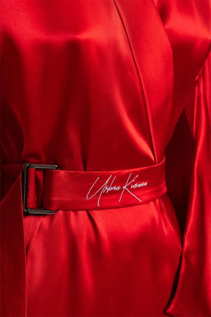 Red Silk Kimono robe