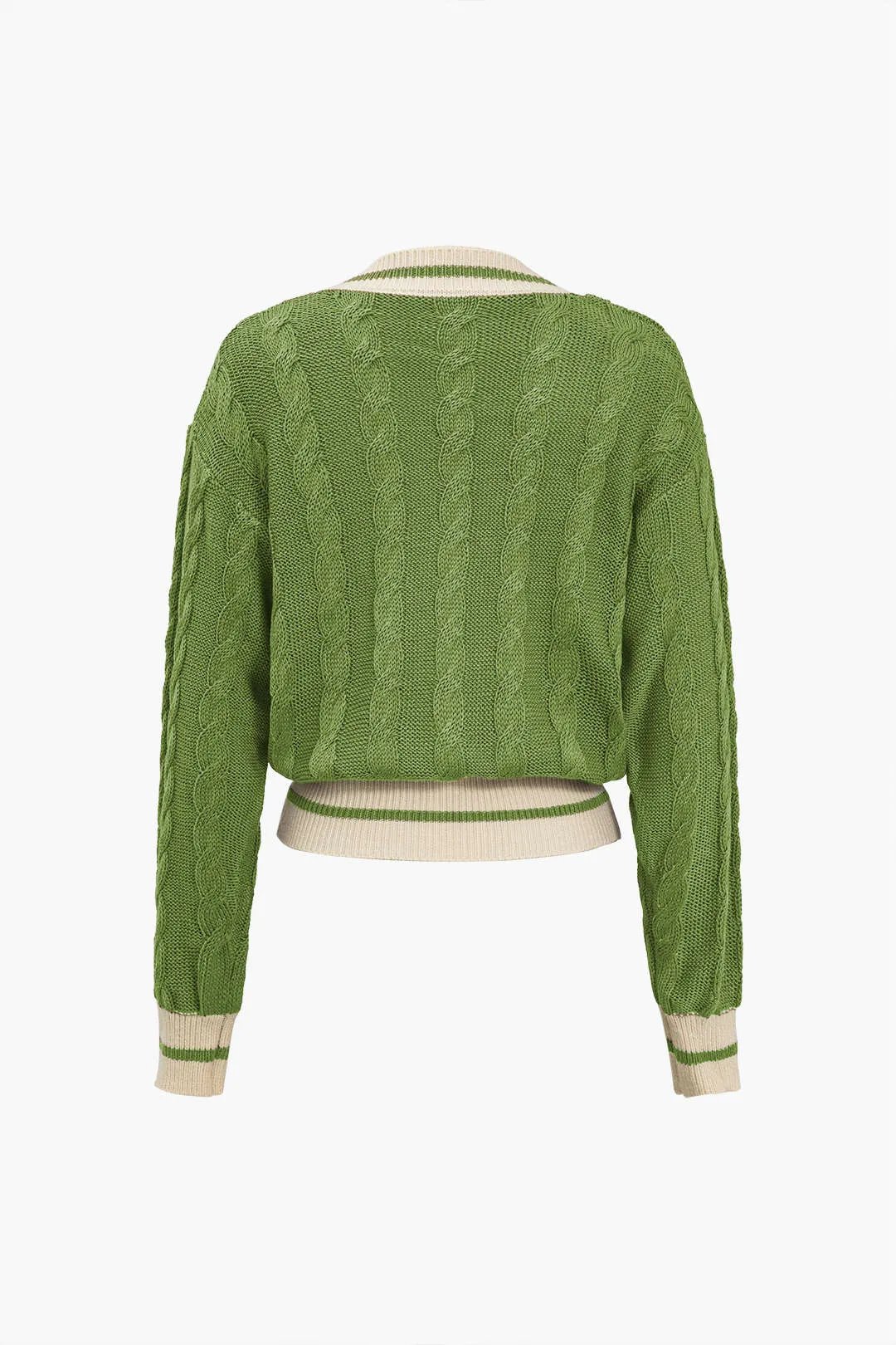 Reese - Color Block Print Buttoned Woman's Sweater Cardigan