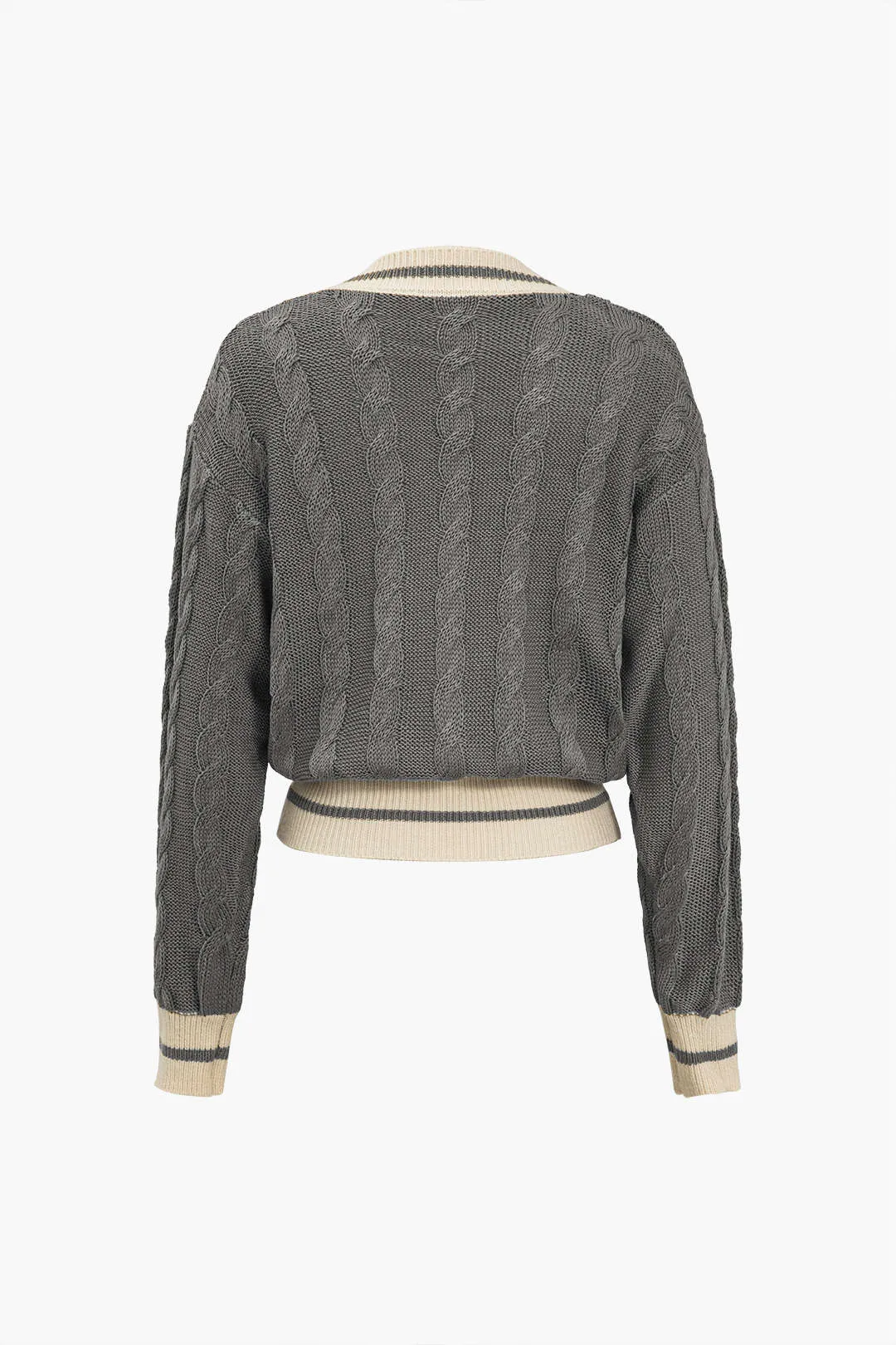 Reese - Color Block Print Buttoned Woman's Sweater Cardigan