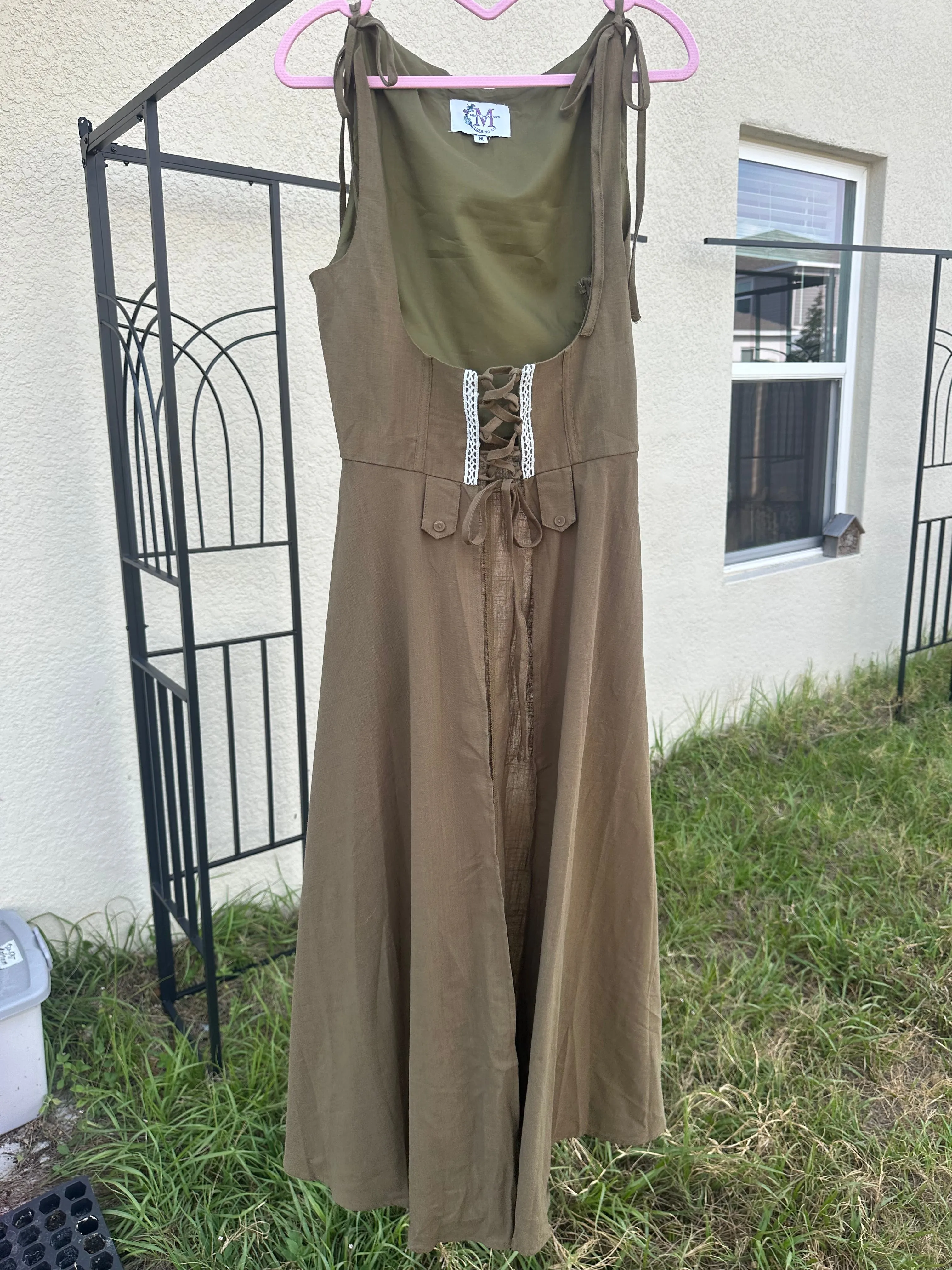 Renaissance Underbust Peasant Overlay Dress! 100% COTTON!