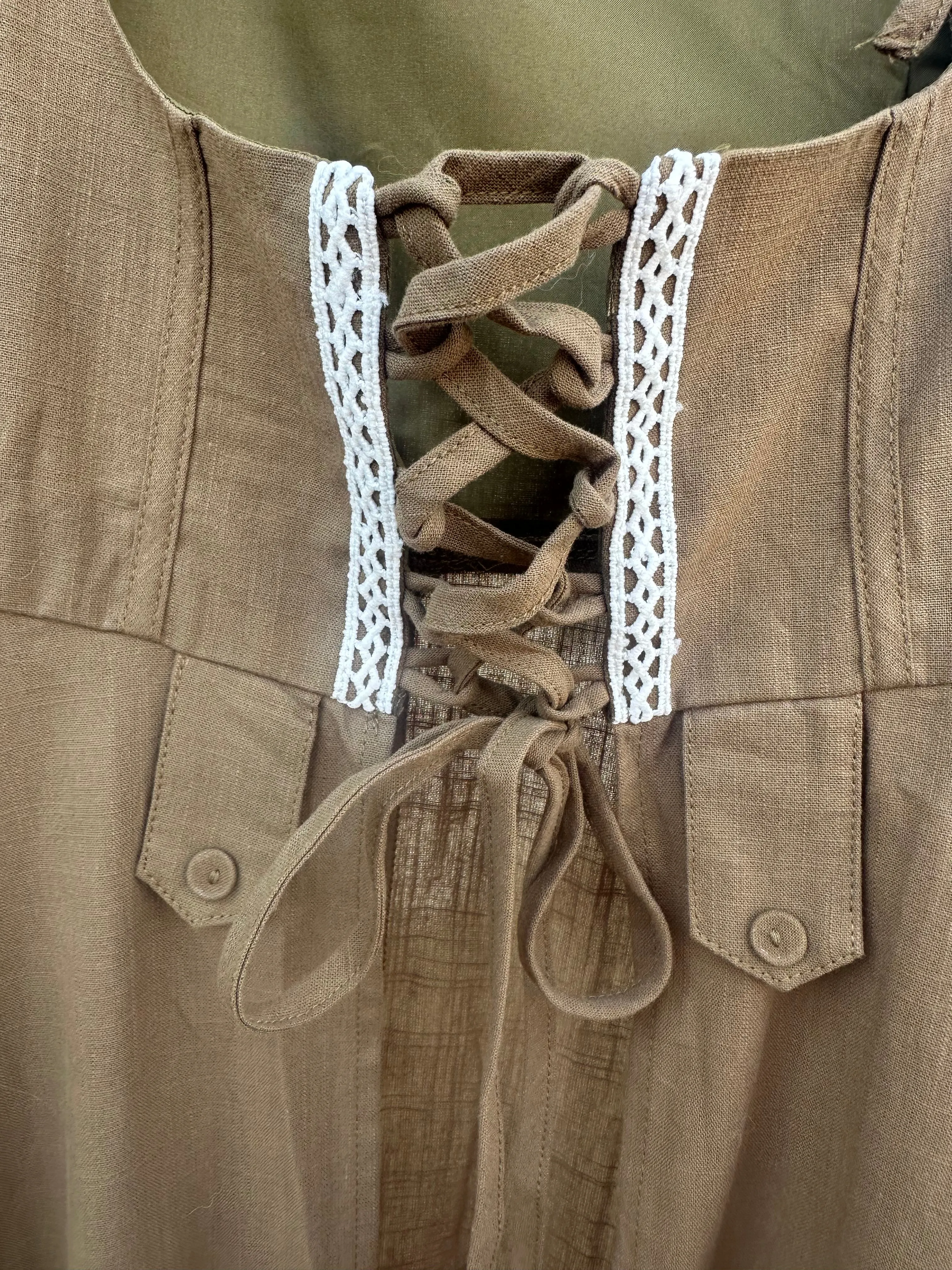 Renaissance Underbust Peasant Overlay Dress! 100% COTTON!