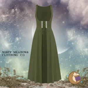 Renaissance Underbust Peasant Overlay Dress! 100% COTTON!