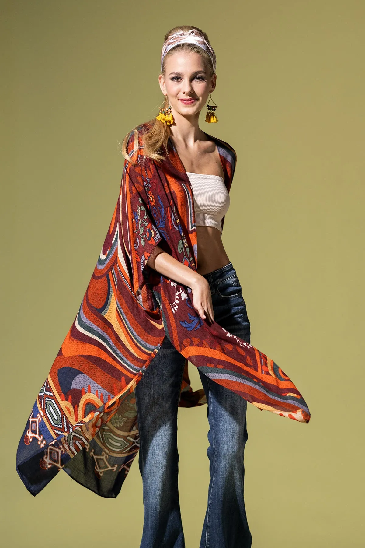Retro Harmony Kimono
