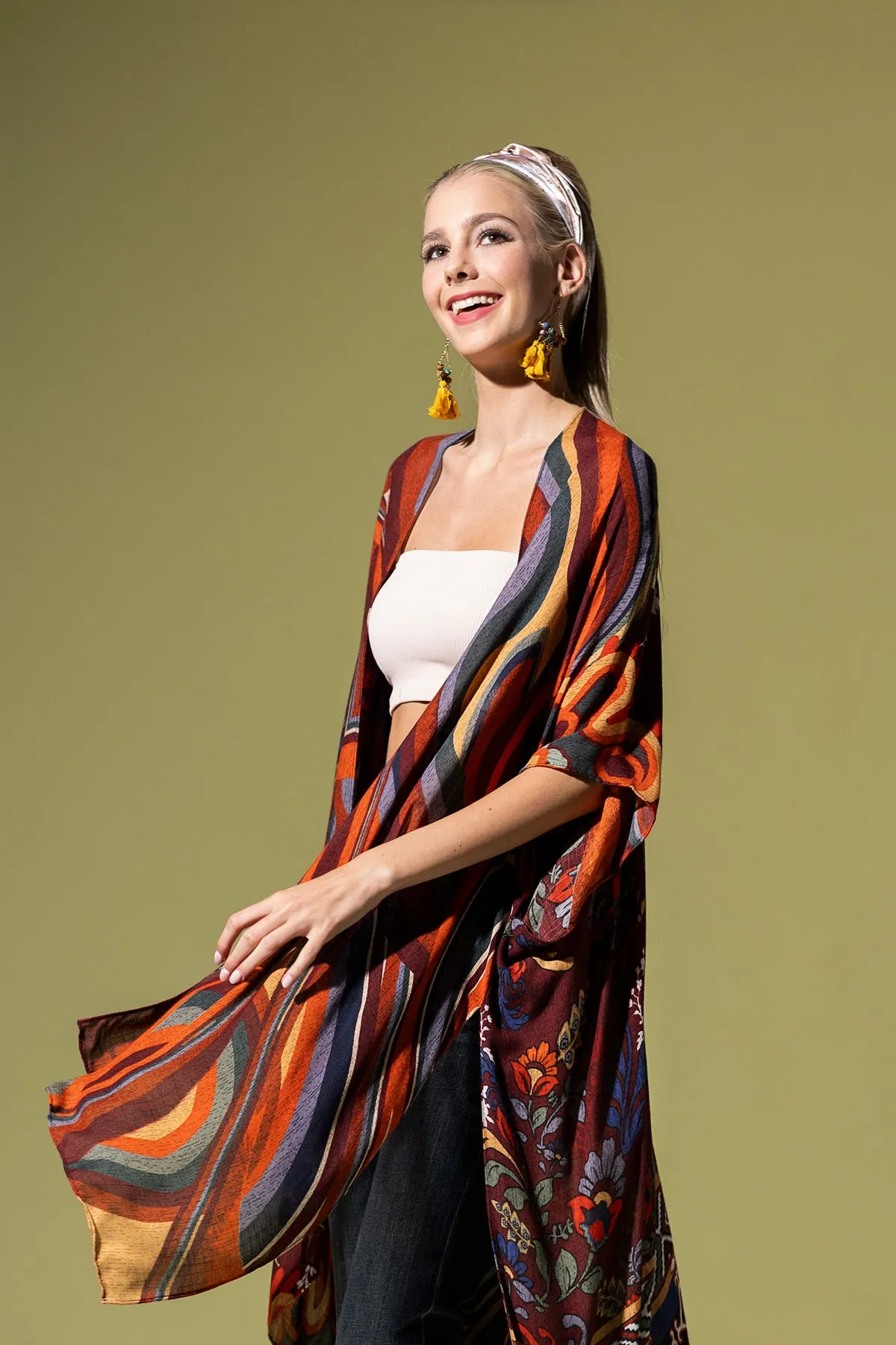 Retro Harmony Kimono