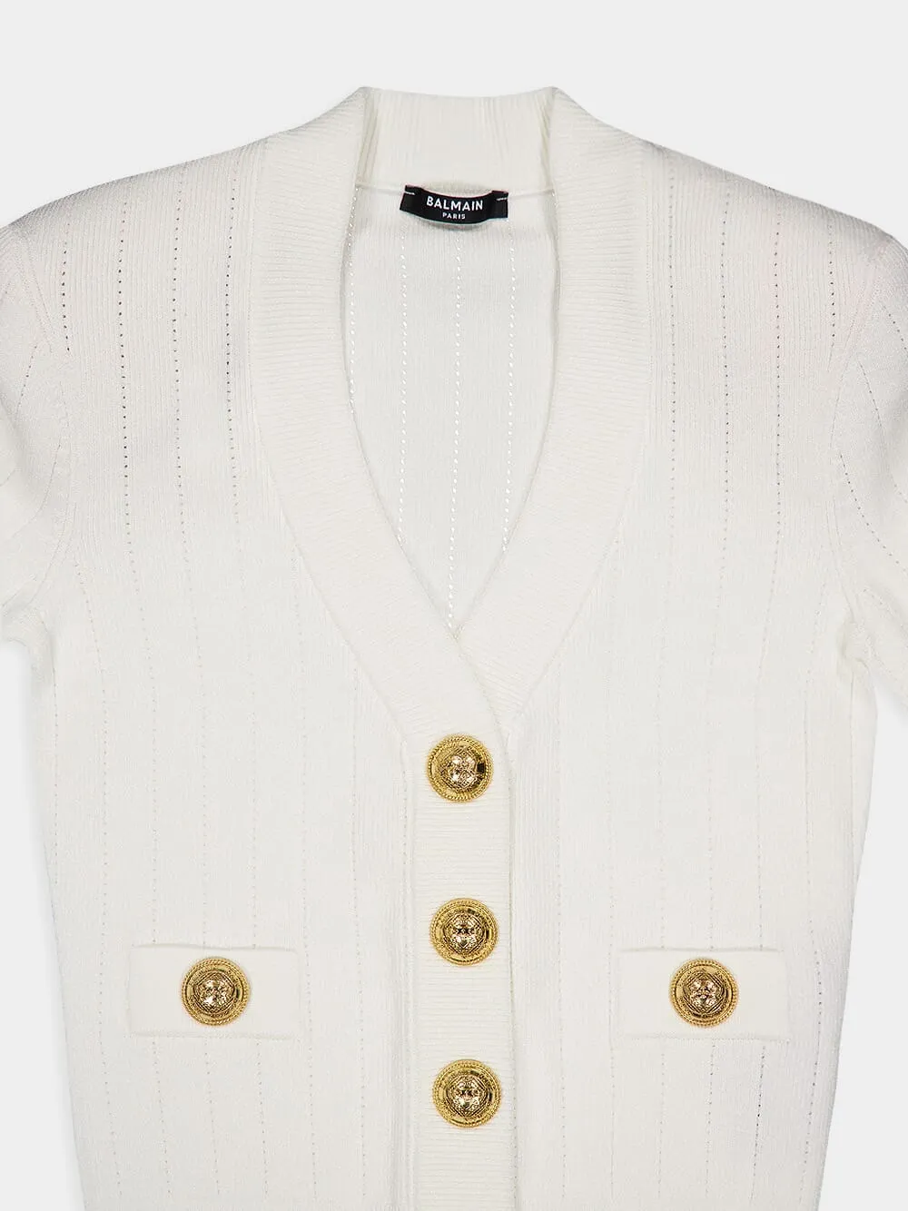 Ribbed Knit Buttoned Cardigan