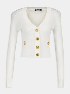 Ribbed Knit Buttoned Cardigan