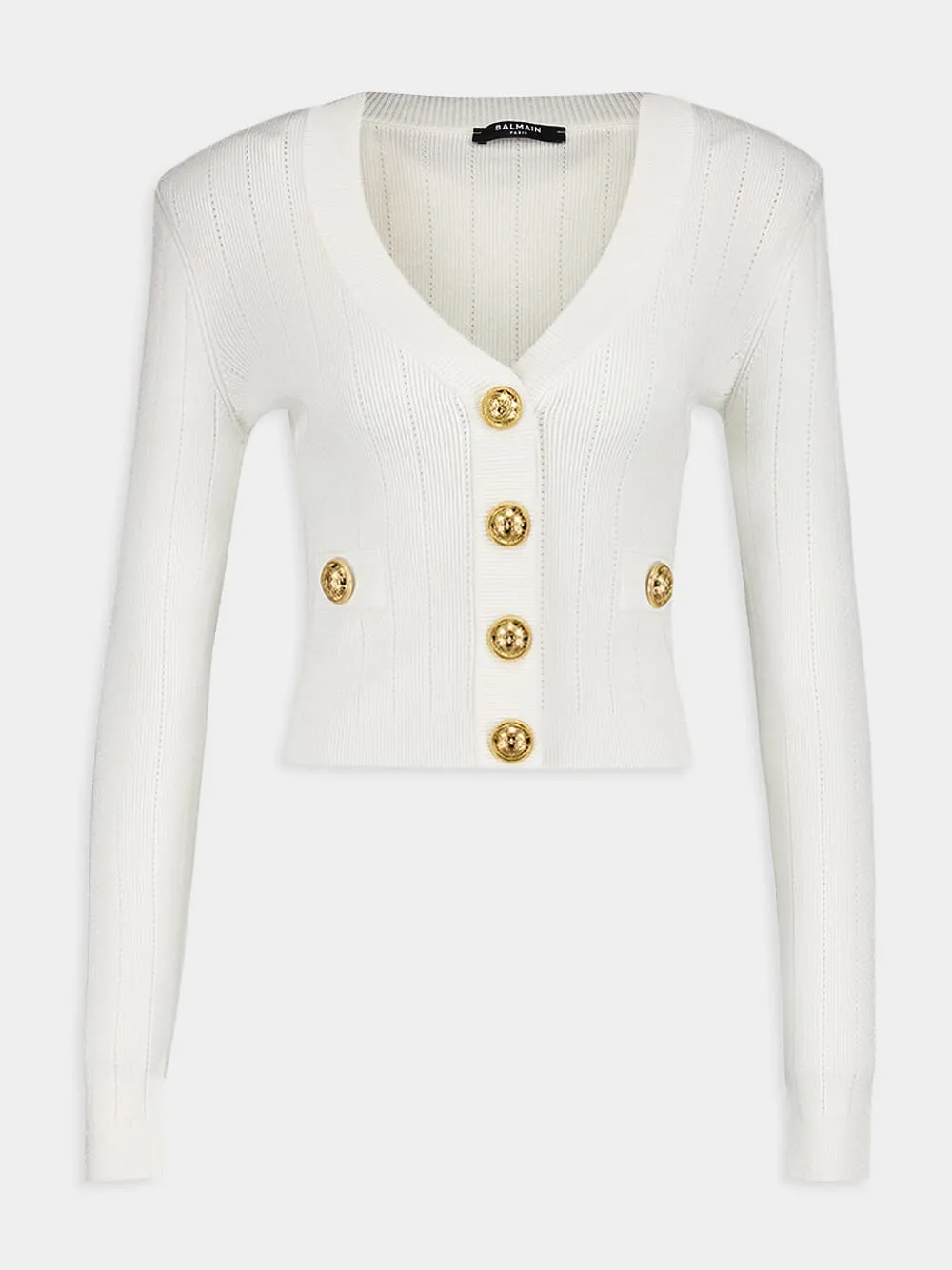 Ribbed Knit Buttoned Cardigan
