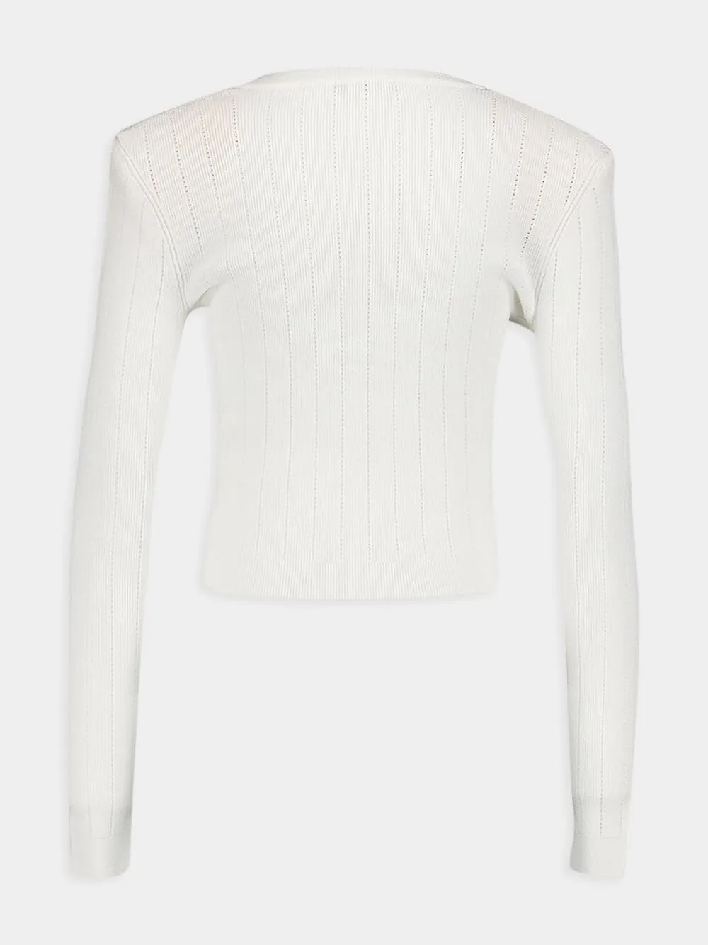 Ribbed Knit Buttoned Cardigan