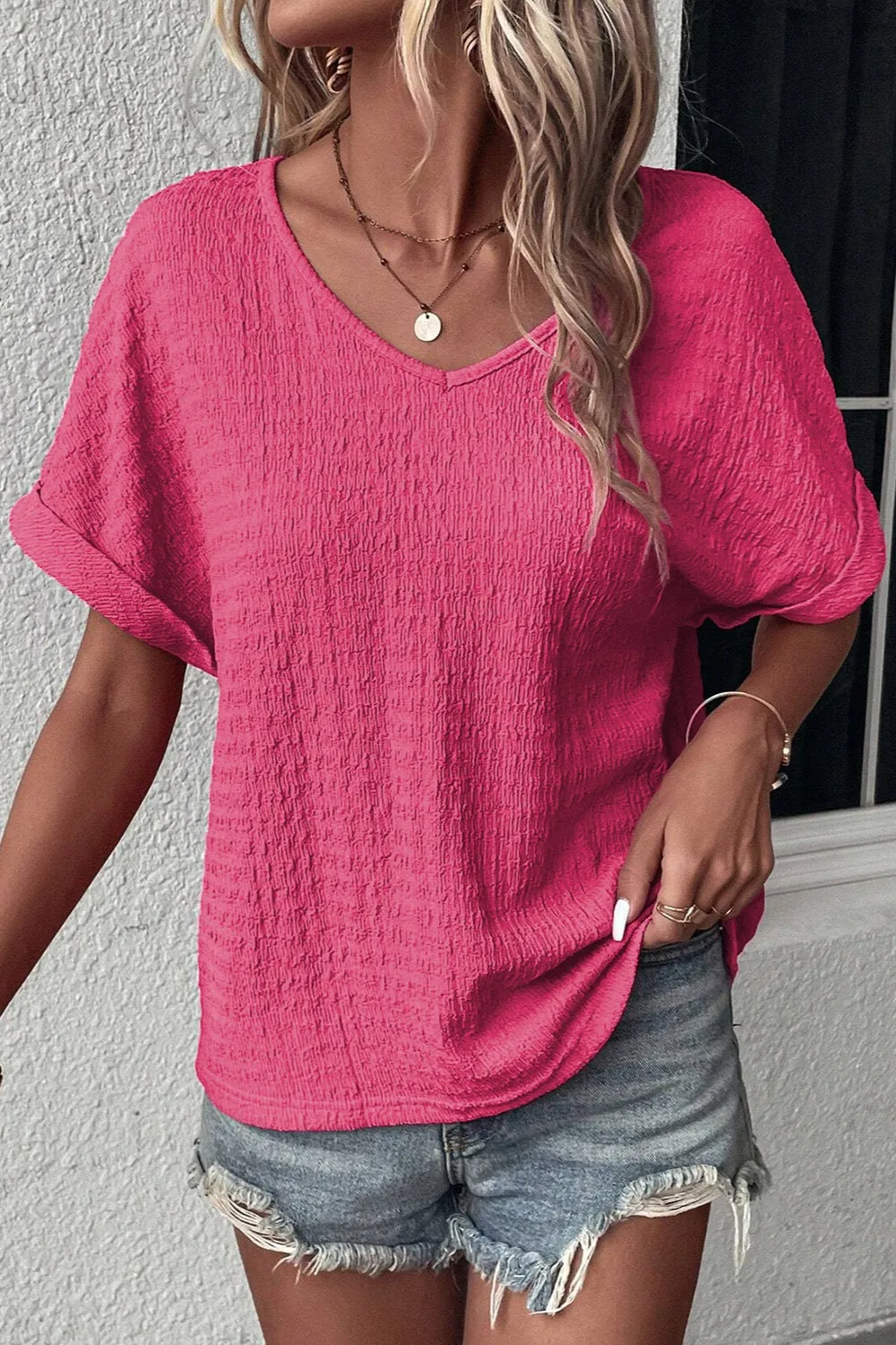 Rowen V-Neck Short Sleeve Blouse