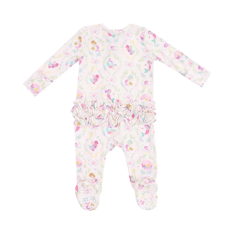 Ruffle Zipper Footie | Mermaids