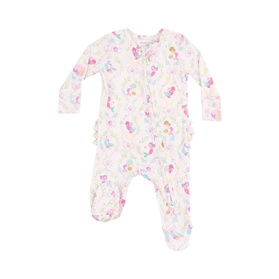 Ruffle Zipper Footie | Mermaids