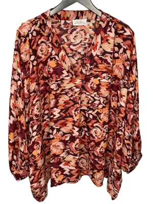 Rust Marsala Patterned Blouse