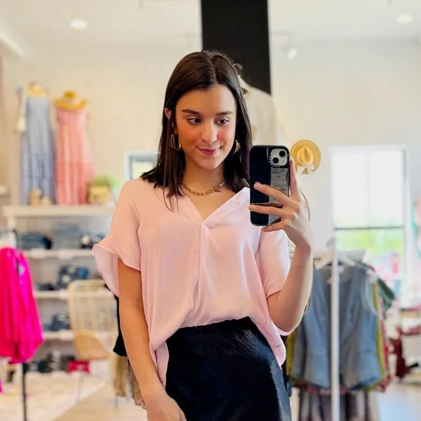 Sabrina Drop Shoulder Short Sleeve Blouse