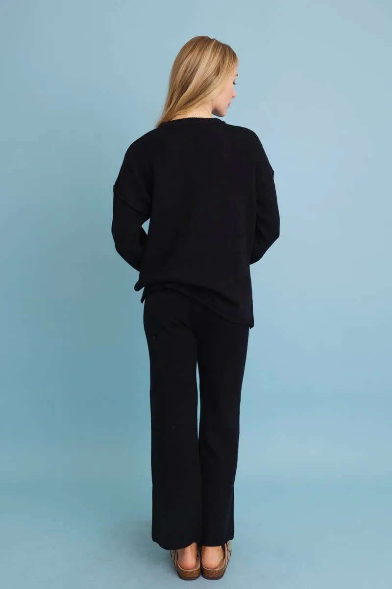 SALE Relaxed Henley Waffle Knit Lounge Set