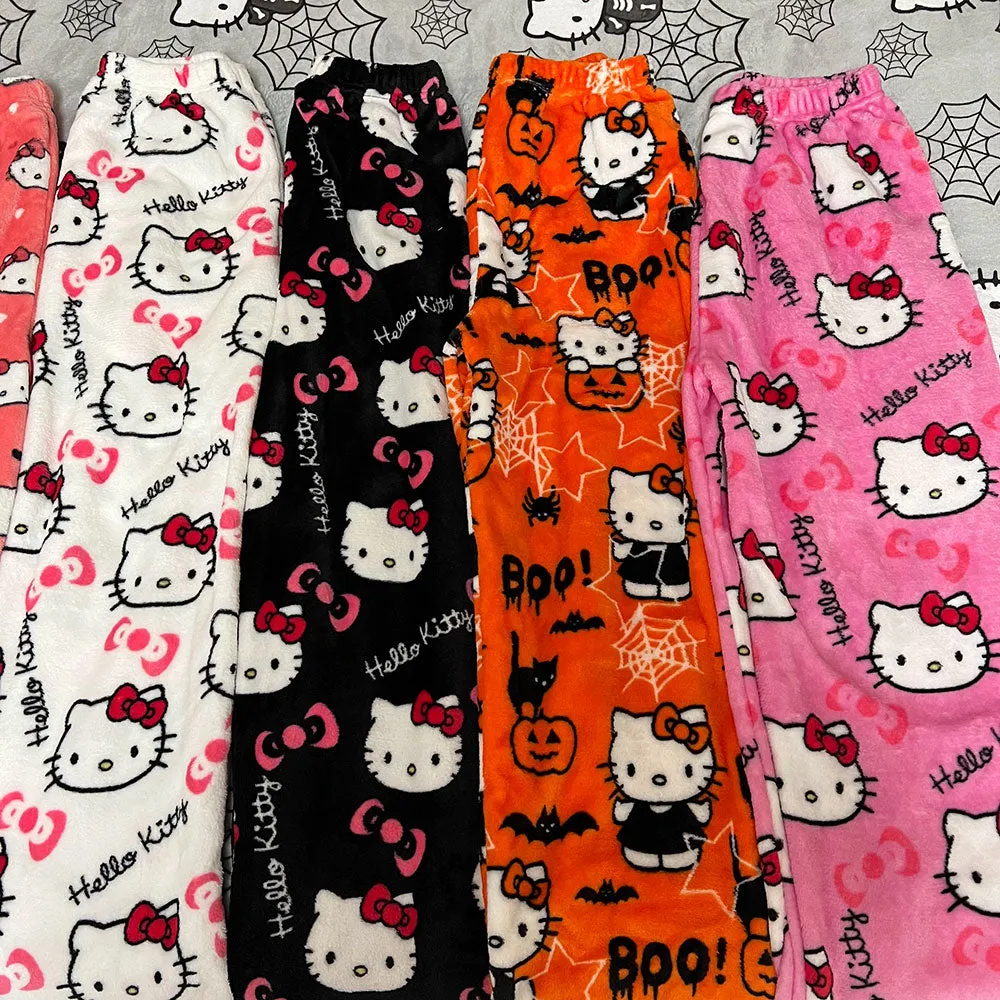 Sanrio Hello Kitty Pajamas | Kawaii Casual Halloween Home Pants