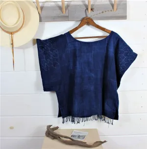 Sashiko Stitch Indigo Top (SOLD)