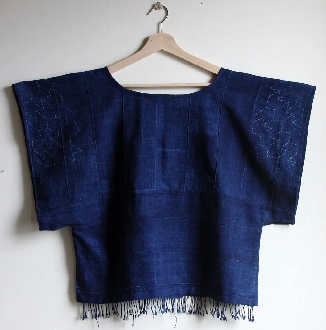 Sashiko Stitch Indigo Top (SOLD)
