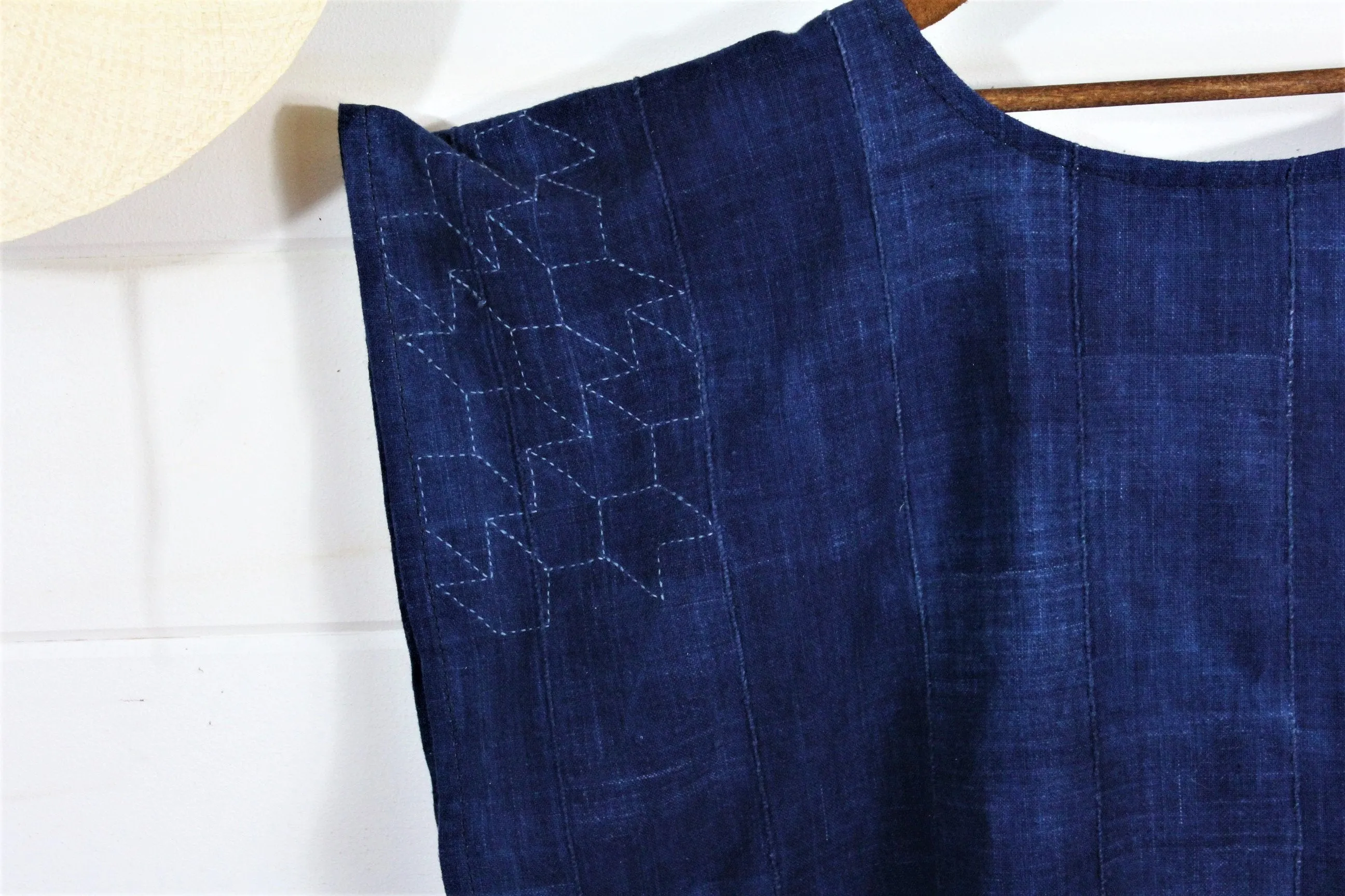 Sashiko Stitch Indigo Top (SOLD)
