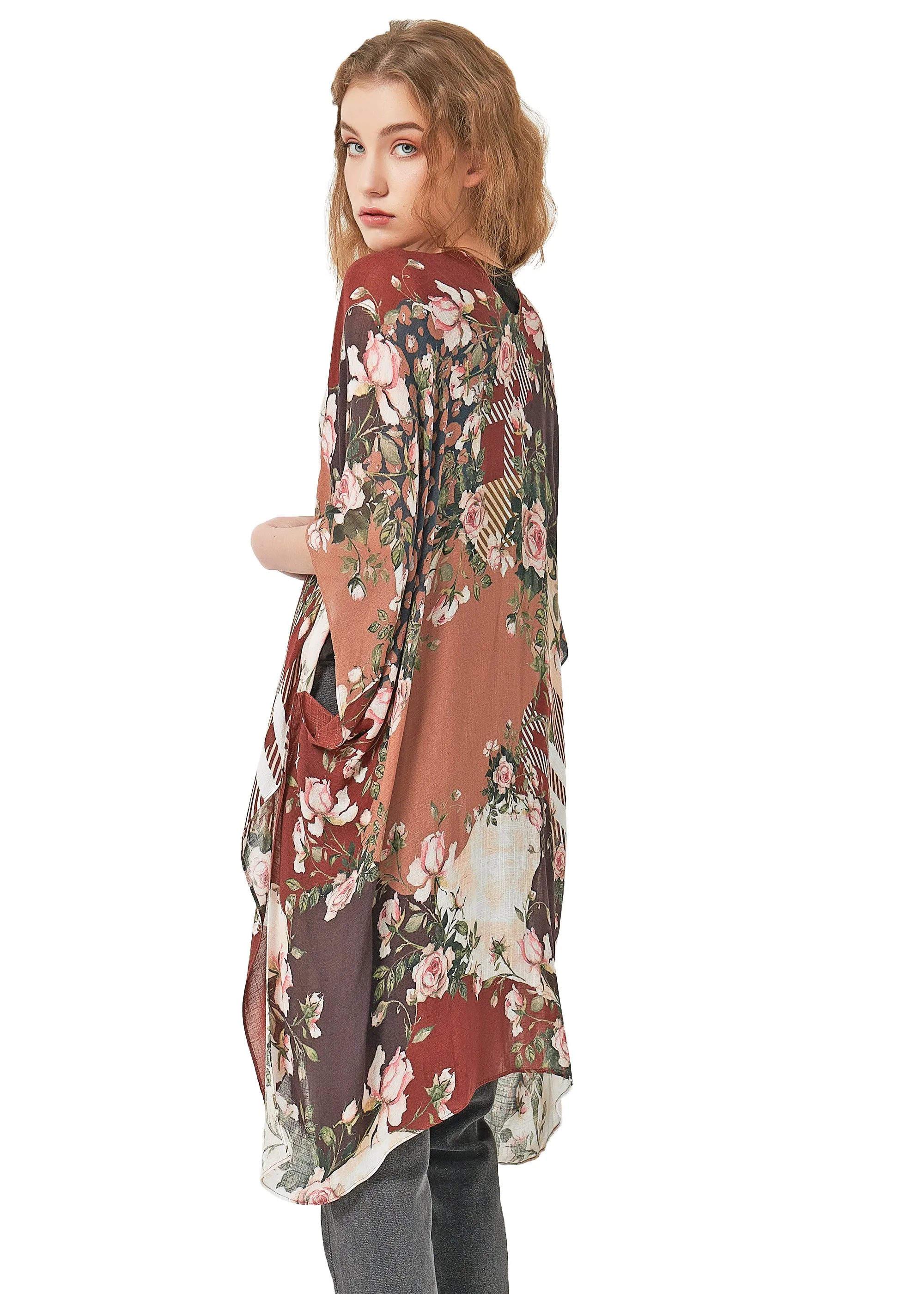 Save the Ocean Floral Kimono