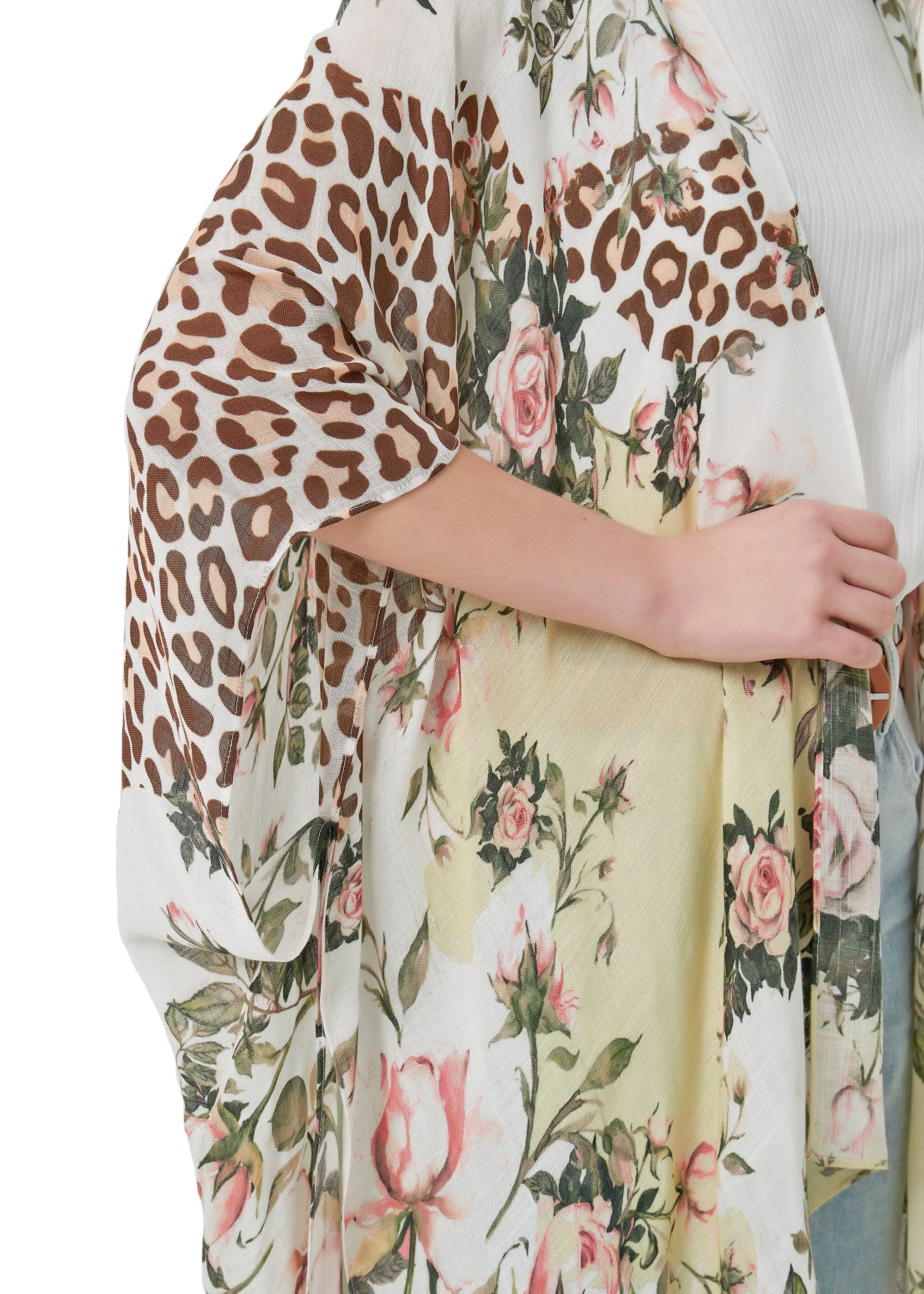 Save the Ocean Floral Kimono