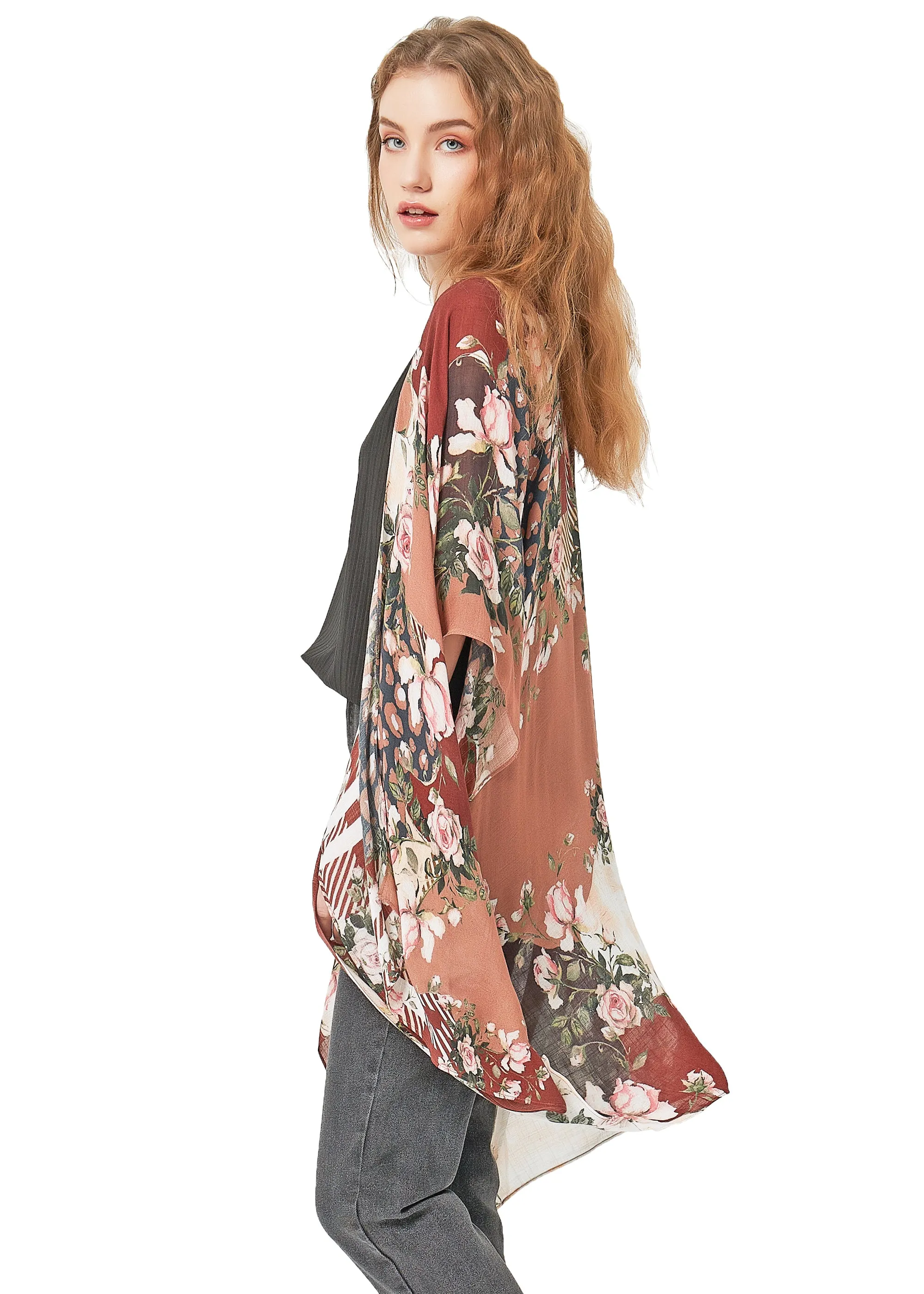 Save the Ocean Floral Kimono