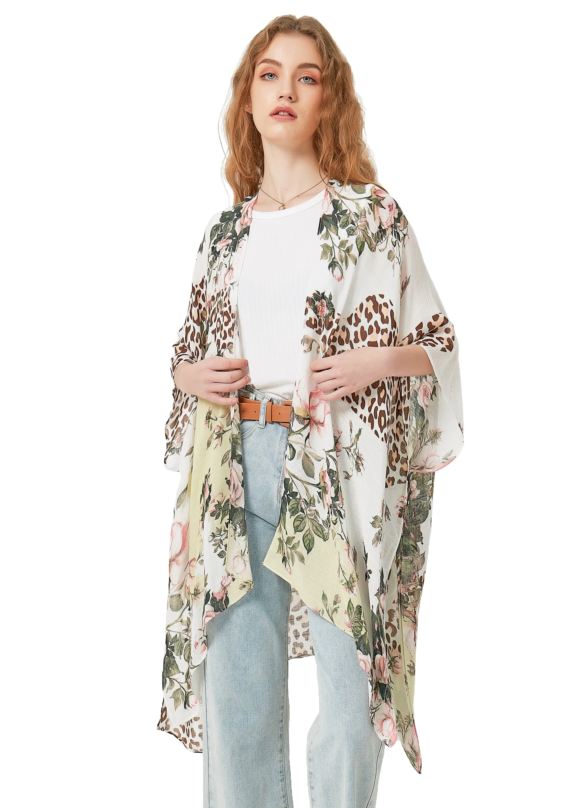 Save the Ocean Floral Kimono