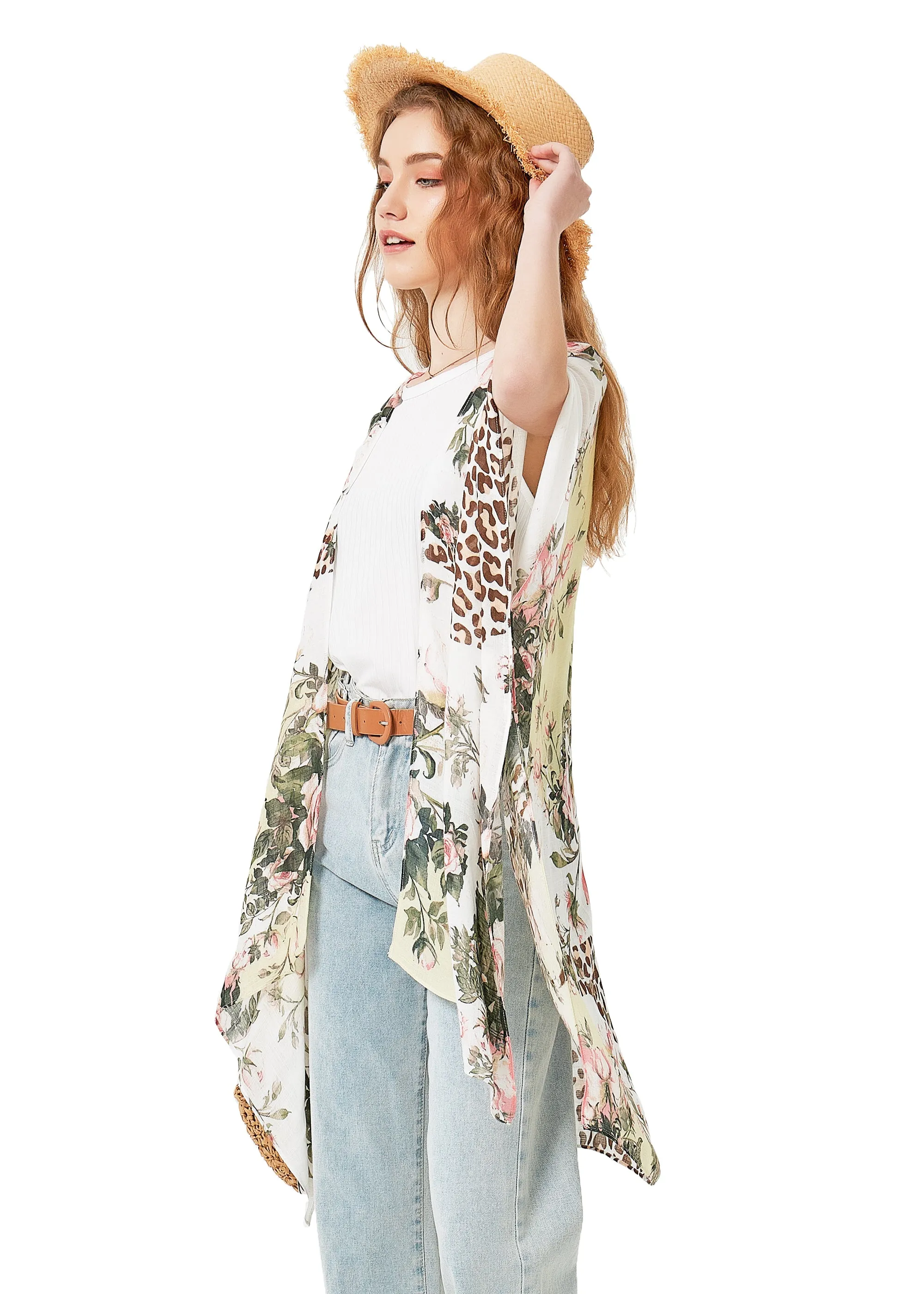 Save the Ocean Floral Kimono