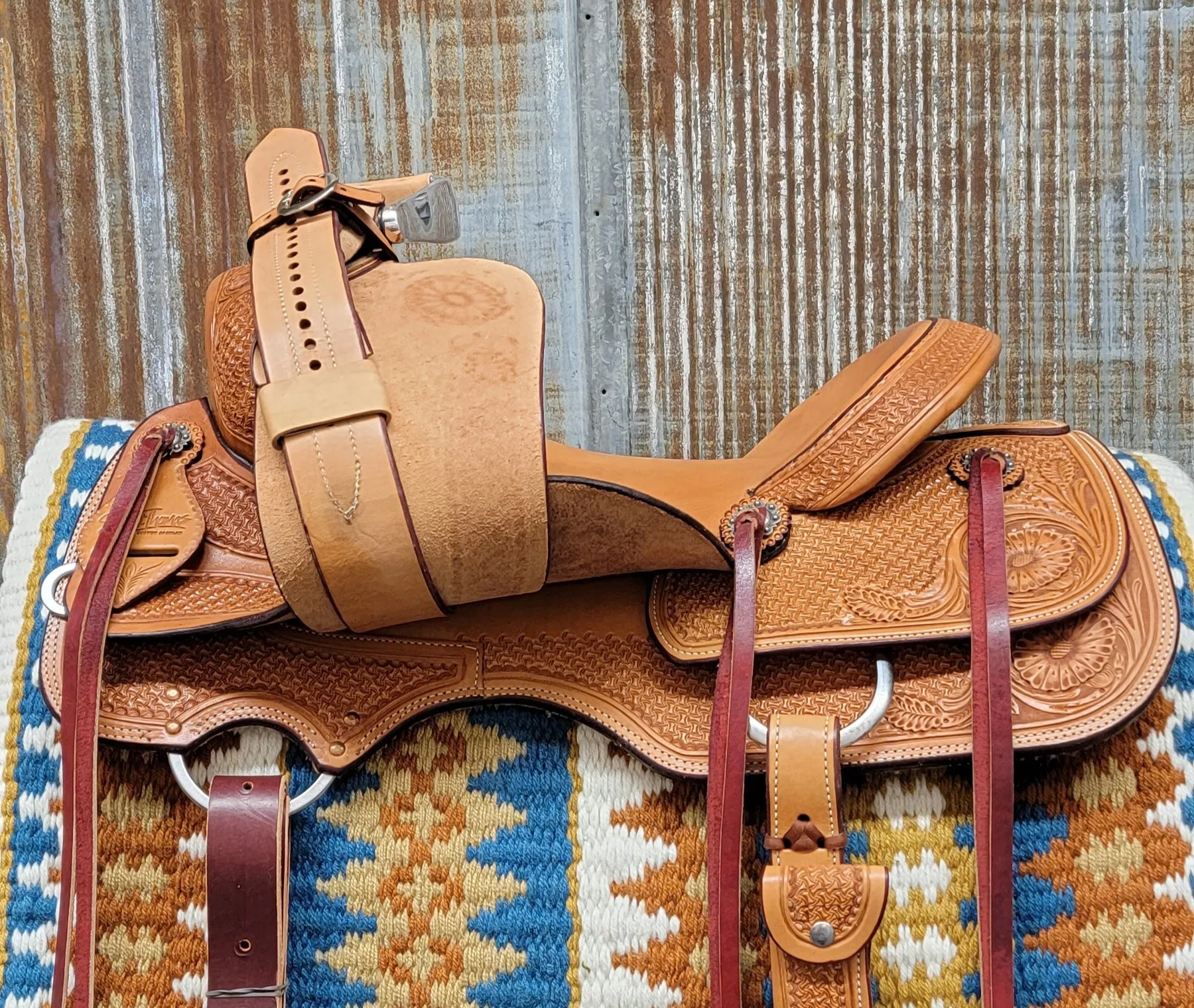 Scott Thomas Medium Oil Spider Daisy Ranch Cutter Saddle