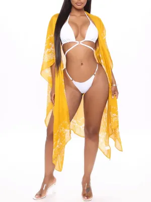 Shift Kimono Cover Up in Mustard