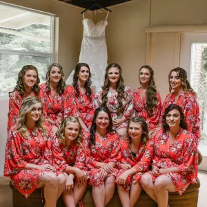 SHIP IN 2 DAYS Set of 5 Bridesmaids Robes, Floral Bridesmaids Robes, Cotton Bridesmaids Robes, Kimono Robes, Flower Girl & Plus Size Robes
