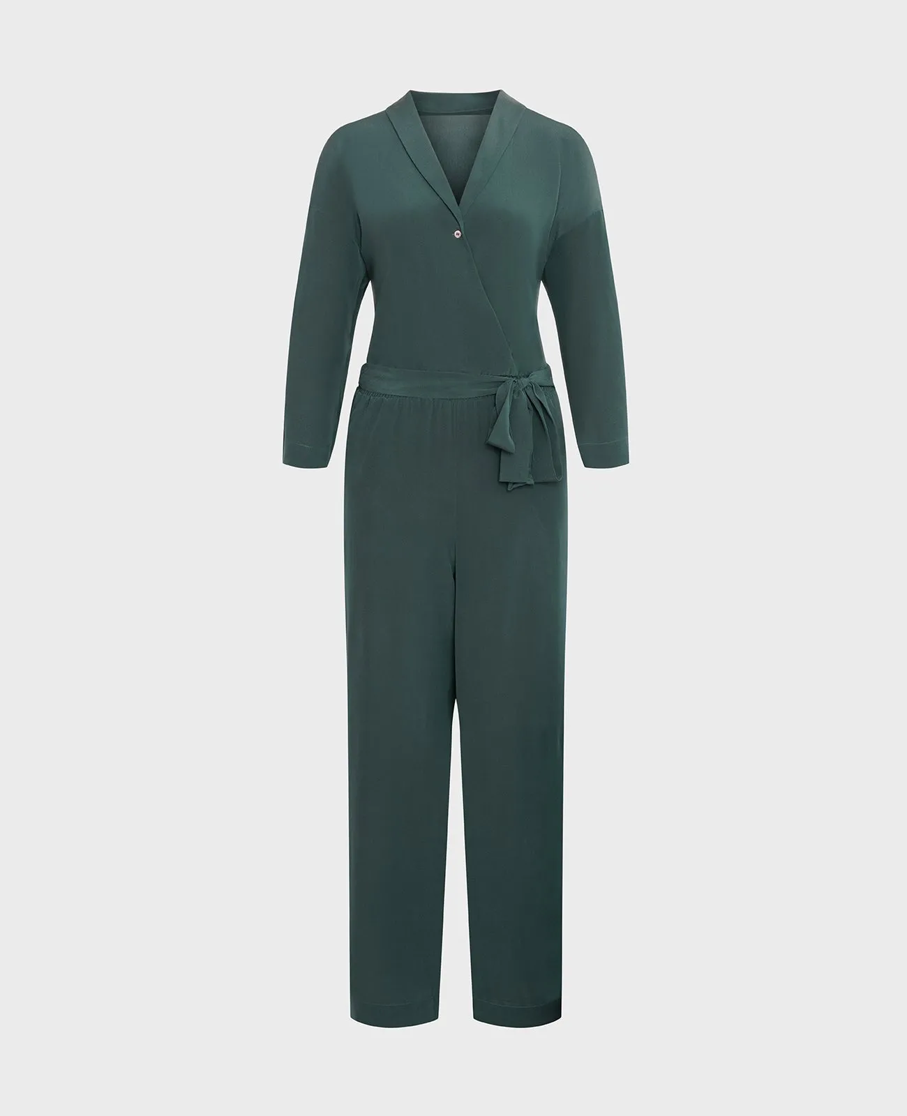 Silk Wrap Front Jumpsuit