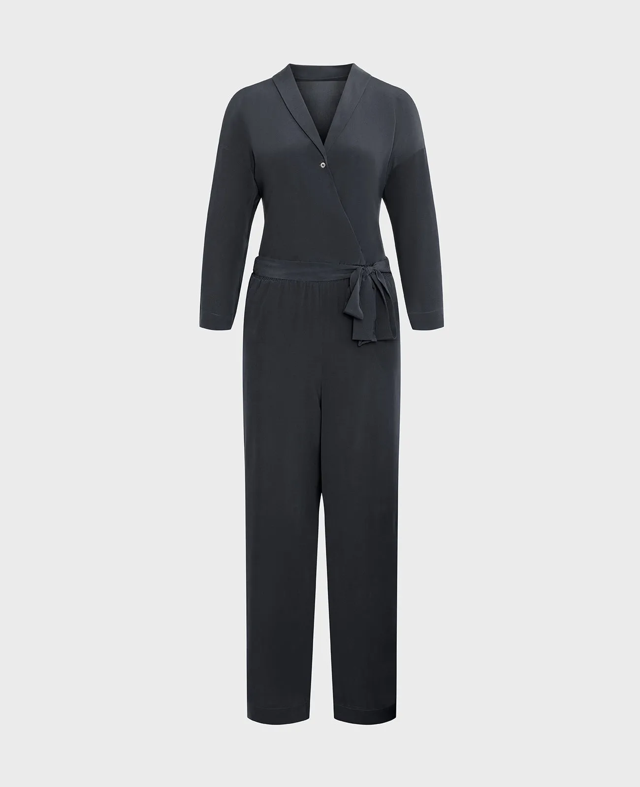 Silk Wrap Front Jumpsuit